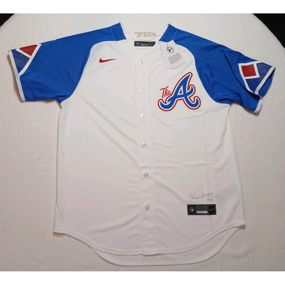 MLB Mens ATLANTA BRAVES SEWN Nike Baseball JERSEY City‎ Connect NWT Size Large